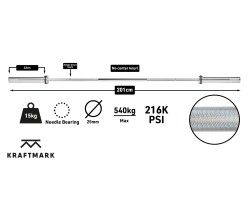 Kraftmark Internationell Skivstång 50mm Tyngdlyftning 15Kg 